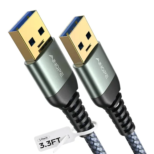 Vista 16 de AINOPE Cable USB a USB, cable USB 3.0 A a A macho a macho [nunca se rompe], cable tipo A de doble extremo compatible con cajas de disco duro, KVM