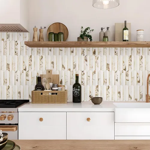 Vista 3 de Vamos Tile Azulejo autoadhesivo sin costuras para salpicaduras en la pared, 10 hojas para salpicaduras en la pared de la cocina y el baño, 12''x12