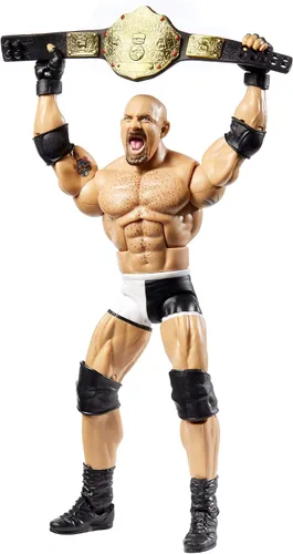 Vista 3 de Figura de acción de lujo WWE Goldberg Elite Series #74 con detalles faciales realistas, equipamiento de lucha icónico y accesorios