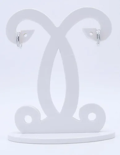 Vista 3 de Dazzlingrock Collection - Pendientes de aro pequeños de 0,18 quilates (10 quilates, oro blanco)