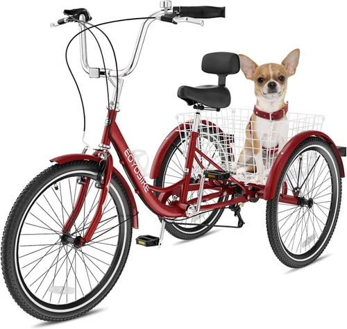 Vista 13 de NAIZEA Triciclo para adultos, bicicleta de crucero de tres ruedas de 7 velocidades, triciclos para adultos de 20/24/26 pulgadas, bicicletas de 3