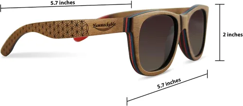 Vista 6 de Anteojos de sol de madera de arce, lentes 100 % polarizadas, hechos a mano