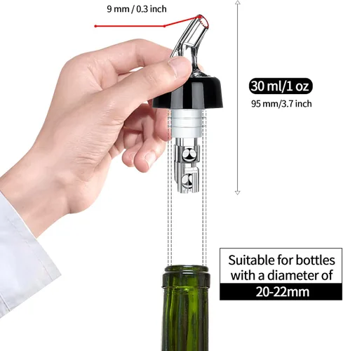Vista 4 de SuproBarware Vertedor automático de botellas medido – Quick Shot Spirit Measure Pourer Bebidas Vino Cóctel Dispensador de Herramientas de Bar