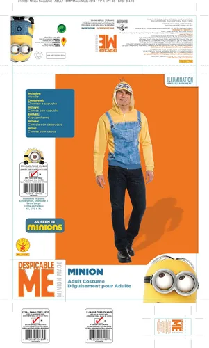 Vista 2 de Rubie's Costume Co Minion - Sudadera con capucha unisex para hombre