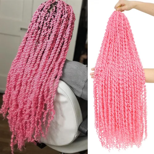 Vista 9 de Cabello Corto PassionTwist de 8 Pulgadas Cabello Pre-retorcido Passion Twists Cabello de Ganchillo Pre-enrollado Cabello Rizado de Ganchillo para 1b