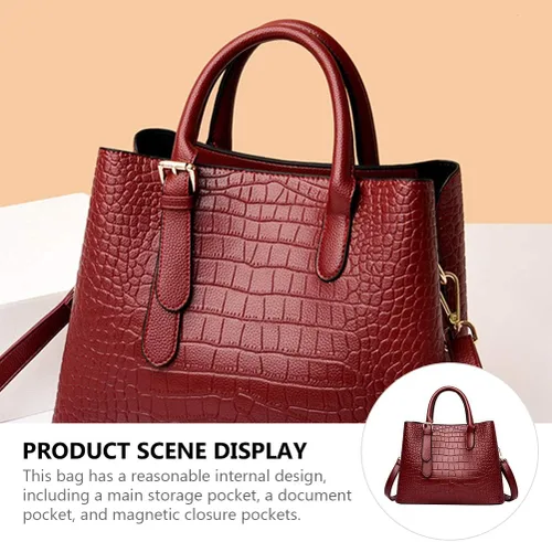 Vista 6 de Bolso bandolera de piel sintética para mujer, bolso de mano de moda, bolso de regalo, lindo portátil para uso diario
