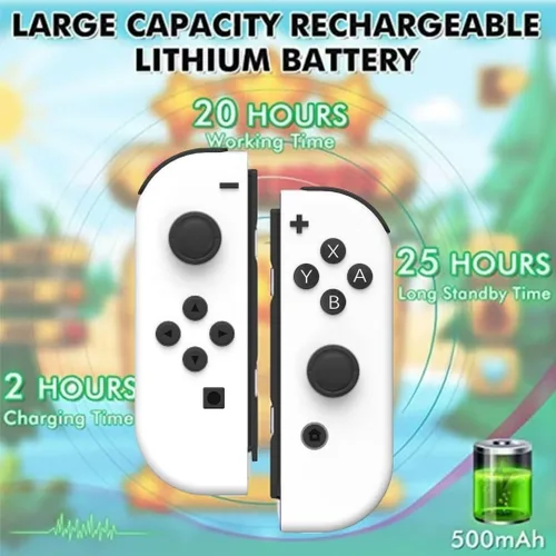 Vista 3 de XIBALAN Joypad for Switch, Replacement for Switch Controllers Joypad, Upgraded Switch Joypad with Dual VibrationWake-upScreenshot,White