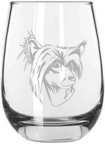 Vista 81 de Shar Pei (chino) - Vaso de vino sin tallo grabado para perro, 15.25 onzas