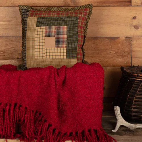 Vista 2 de Tea Cabin - Almohada rústica de 12 x 12 pulgadas, diseño de retazos de algodón cuadrado verde para decoración de dormitorio