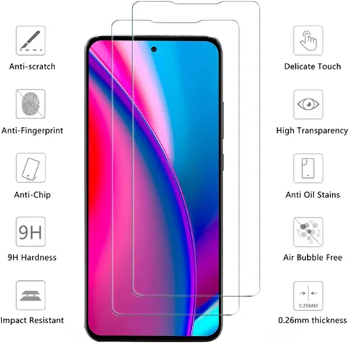 Vista 2 de Para BLU G91S Pantalla de vidrio templado – [Paquete de 2] dureza 9H de alta definición sin burbujas, protector de pantalla de vidrio templado