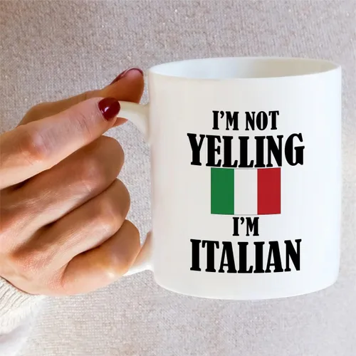 Vista 5 de Retreez Taza divertida – I'm Not Yelling I'm Italian Italy - Tazas de café de cerámica de 11 onzas – Divertido, sarcasmo, sarcástico, motivacional