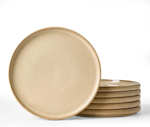 Vista 34 de famiware Star Platos de Ensalada para 6, Juego de Platos de 8 Pulgadas, Vajilla de Gres, Platos Pequeños para Postre, Ensalada, Aperitivo, Blanco