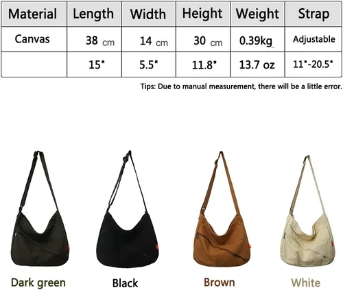 Vista 3 de Bolso cruzado de lona para mujer, bolsos cruzados de mensajero, carteras, bolso de hombro de diseñador para viajes, adolescentes y niñas