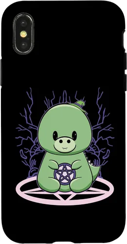 Vista 4 de iPhone 15 Dinosaur Tyrannosaurus With Pentagram Halloween Case
