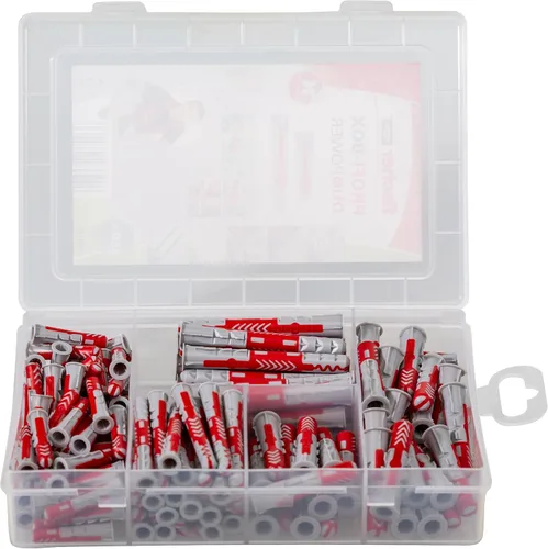 Vista 4 de fischer 541108 PROFIbox DUOPOWER Caja Surtido Taco, rojo y Gris, Sin tornillo