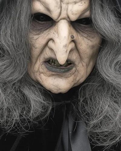 Vista 6 de Libima - Máscara de bruja de Halloween para adultos, kit de prótesis