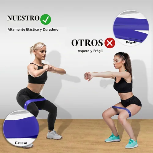 Vista 4 de Resistance Bands for Working Out, 5 Levels Elastic Exercise Bands Azul
