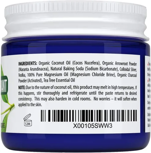 Vista 2 de Desodorante natural Kaiame Naturals (árbol de té) con polvo de carbón activado, todos los ingredientes naturales y orgánicos, sin aluminio