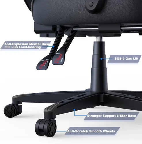 Vista 6 de ELECWISH Sillas de juego para adultos, respaldo alto, giratorias, reclinables, ergonómicas, para videojuegos, reposacabezas y soporte lumbar, silla