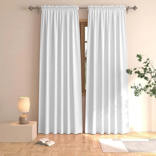 Vista 9 de UPOPO Cortinas beige de 45 pulgadas de largo para oscurecer la habitación, paneles de cortina para ventana, bolsillo para cortinero, cortinas