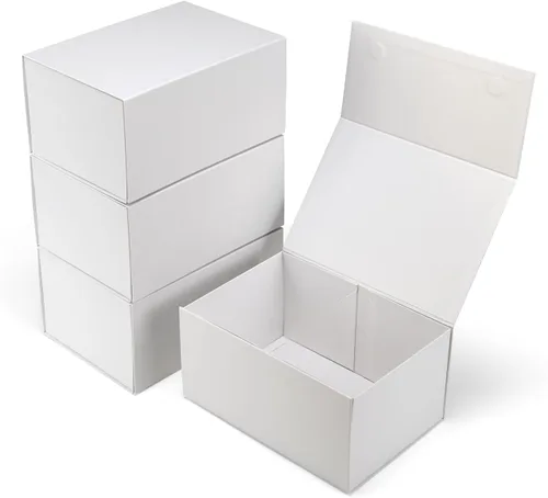Vista 16 de Ditwis Caja de regalo de 12x9x4 pulgadas con tapa de cierre magnético, caja magnética negra y dorada para boda, propuesta de padrinos y damas