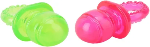 Vista 8 de Jiawu Chupete de juguete masticable para perros, 2 piezas de juguete de limpieza molar para cachorros con sonda integrada para perros pequeños