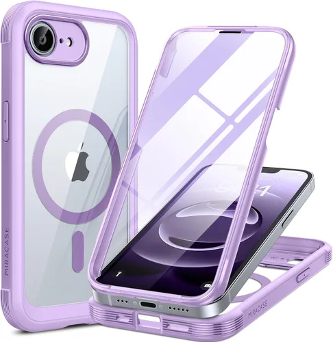 Vista 223 de Miracase - Funda magnética para iPhone 13 Pro Max de 6.7 pulgadas (compatible con MagSafe), transparente, completo, protector de pantalla de vidrio