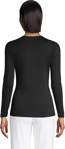 Vista 2 de Lands' End - Camiseta de algodón de manga larga y cuello redondo para mujer