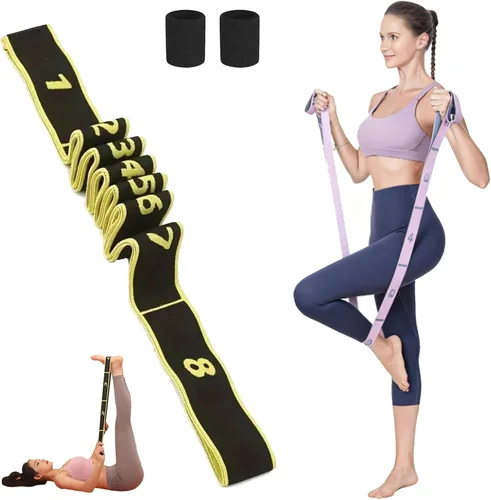 Vista 9 de Banda de resistencia para fitness, banda de resistencia numerada para estiramiento y yoga, equipo de entrenamiento de cuerpo completo para gimnasio