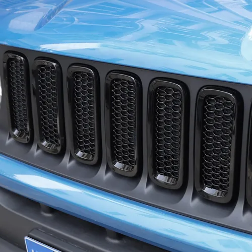 Vista 6 de CheroCar Para insertos de parrilla Renegade, cubierta protectora de rejilla delantera para Jeep Renegade 2016-2018