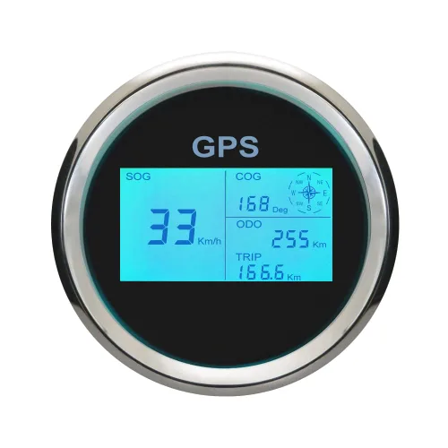 Vista 7 de ELING Velocímetro y odómetro digital universal con GPS, 7 luces de fondo, 3 3/8 pulgadas (85 mm) para auto o vehículo marino