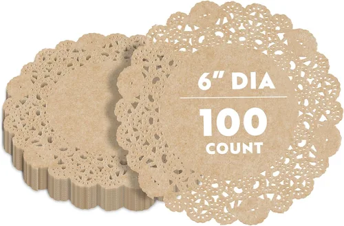 Vista 60 de Restaurantware Pastry Tek Blondas de Encaje de 4 x 4 Pulgadas 100 Vajilla Decorativa - Blondas de Mesa Desechables Redondas de Papel Negro