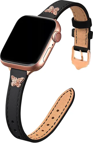 Vista 32 de JR.DM Correas de cuero delgadas compatibles con Apple Watch Band 1.496 in 1.575 in 1.614 in 1.654 in 1.732 in 1.772 in 1.811 in 1.929 in, correa