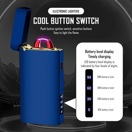 Vista 3 de SKRFIRE Encendedor USB resistente al viento – Arco eléctrico de alta potencia, encendedor de plasma recargable con linterna multimodo y pantalla