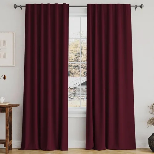 Vista 14 de Turquoize Cortinas Opacas con Aislamiento Térmico Paneles de Tratamiento de Ventanas con Bolsillo para Barra Paneles de Ventana para Ventanas