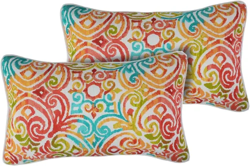 Vista 23 de FUNHOME Fundas de almohada lumbar para exteriores, 12 x 20 pulgadas, sin relleno, círculo cian