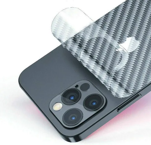 Vista 12 de Para iPhone 13 Pro Protector de pantalla trasera 3D Fibra de carbono Ultra Thin Protector Film-2 Packs-Transparente