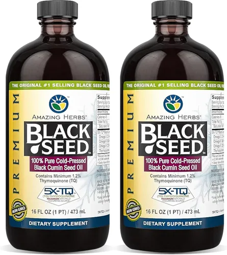 Vista 6 de Amazing Herbs Premium Black Seed Oil Liquid - 8 Fl Oz Glass Bottle