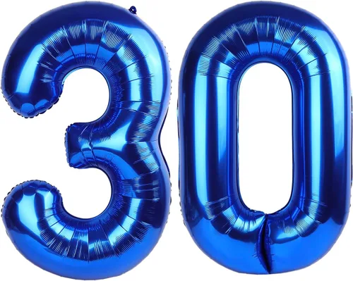 Vista 84 de Globos con números de 40 pulgadas, color negro, para decoraciones de cumpleaños de 10 a 100 años Jumbo 40In & Vibrant Color, With Hanging Holes
