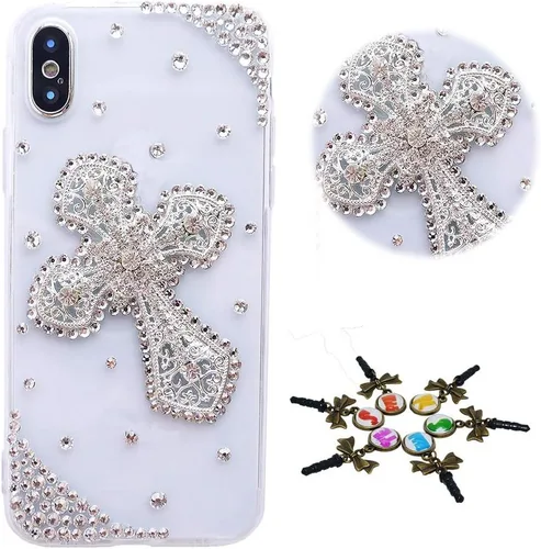 Vista 8 de Sparkle - Funda compatible con Samsung Galaxy A14 5G, elegante, hecha a mano en 3D, diseño de diamantes de imitación de camelia con diamantes