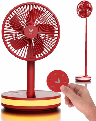 Vista 9 de VENTY Ventilador Portátil - Ventilador Operado por Batería Inalámbrico - 4 Velocidades - Iluminación LED - Estuche de Transporte y Control Remoto