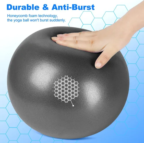 Vista 2 de Pelota de pilates de 9 pulgadas, pelota de ejercicio pequeña, pelota de entrenamiento para barra, pilates, yoga, estabilidad, entrenamiento