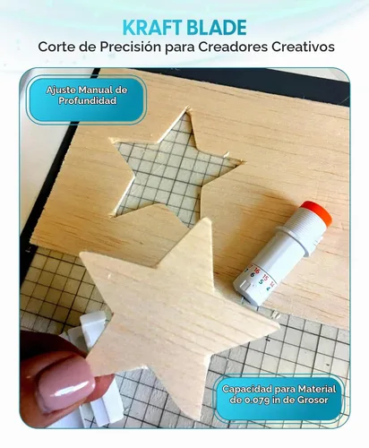Vista 2 de Cuchillas Kraft de Silhouette Cameo 2mm - Paquete de 2 unidades Cuts Chipboard, Leather, Foam - Cameo 4 Blade Compatible with Cameo 3, Portrait 2