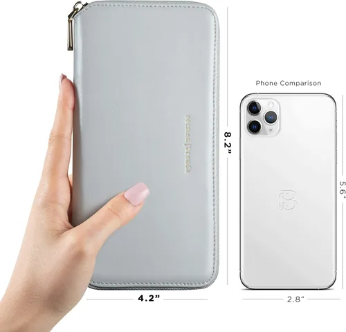 Vista 5 de SERMAN BRANDS Carteras clásicas para mujer con bloqueo RFID. Cartera con tarjetero para teléfono