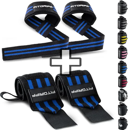 Vista 11 de Fitgriff® Correas de Levantamiento y Muñequeras (Paquete) Soporte Superior para Levantamiento de Pesas y Entrenamientos de Gimnasio - para Hombres