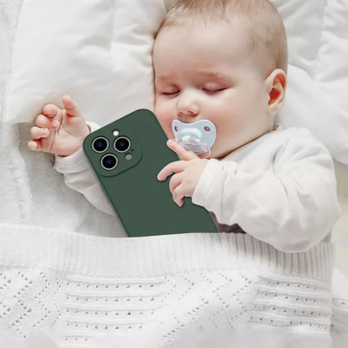 Vista 7 de bicol Funda para iPhone 15 Pro con protector de pantalla, protección mejorada del lente de la cámara, funda protectora de silicona líquida suave