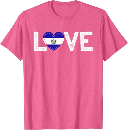 Vista 32 de Camiseta de regalo con la bandera de El Salvador LOVE, Negro, S