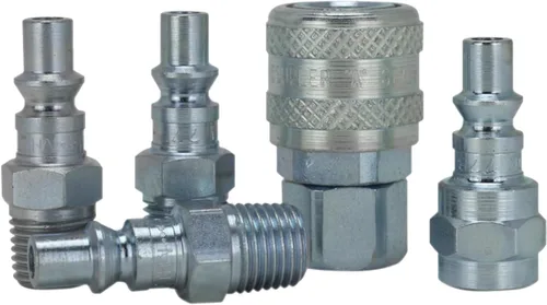 Vista 4 de Milton S-213 1/4" NPT A Style Acoplador y enchufe Kit – 5 piezas