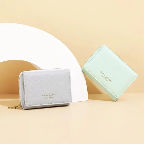 Vista 9 de JIUFENG Cartera corta con bloqueo RFID para mujer, multiusos, con cremallera, plegada, monederos, bolsas para múltiples tarjetas, organizador