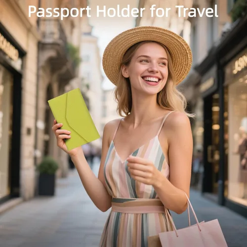 Vista 135 de Zoppen - Billetera de viaje con bloqueo RFID multiusos (Ver.4) Portatarjetas de pasaporte y vacunas, organizador de documentos de tres pliegues